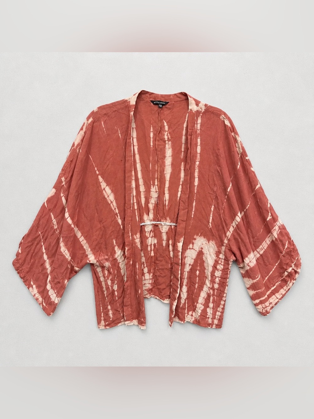 Style Envy Rust Tie-Dye Open-Front Kimono Sweater